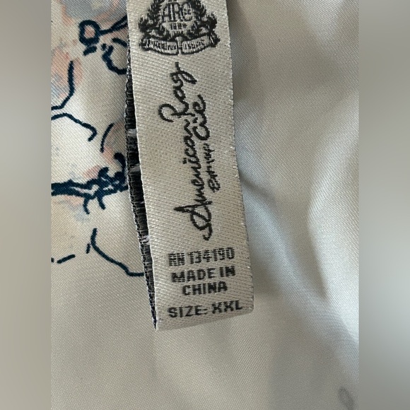 American Rag White Floral One-Shoulder Ruffle Blouse - Picture 3 of 4